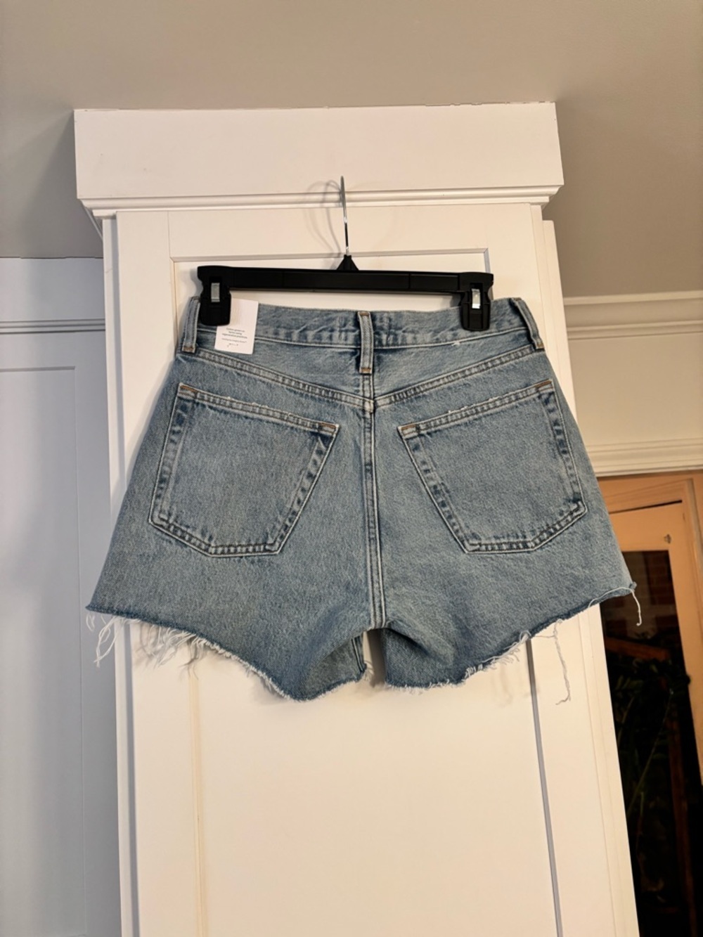 new Agolde Parker Long Short in Replica denim cutoff jean shorts light wash - Picture 7 of 10